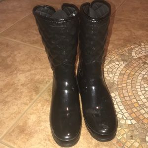 Hunter black quilted rainboots size 11